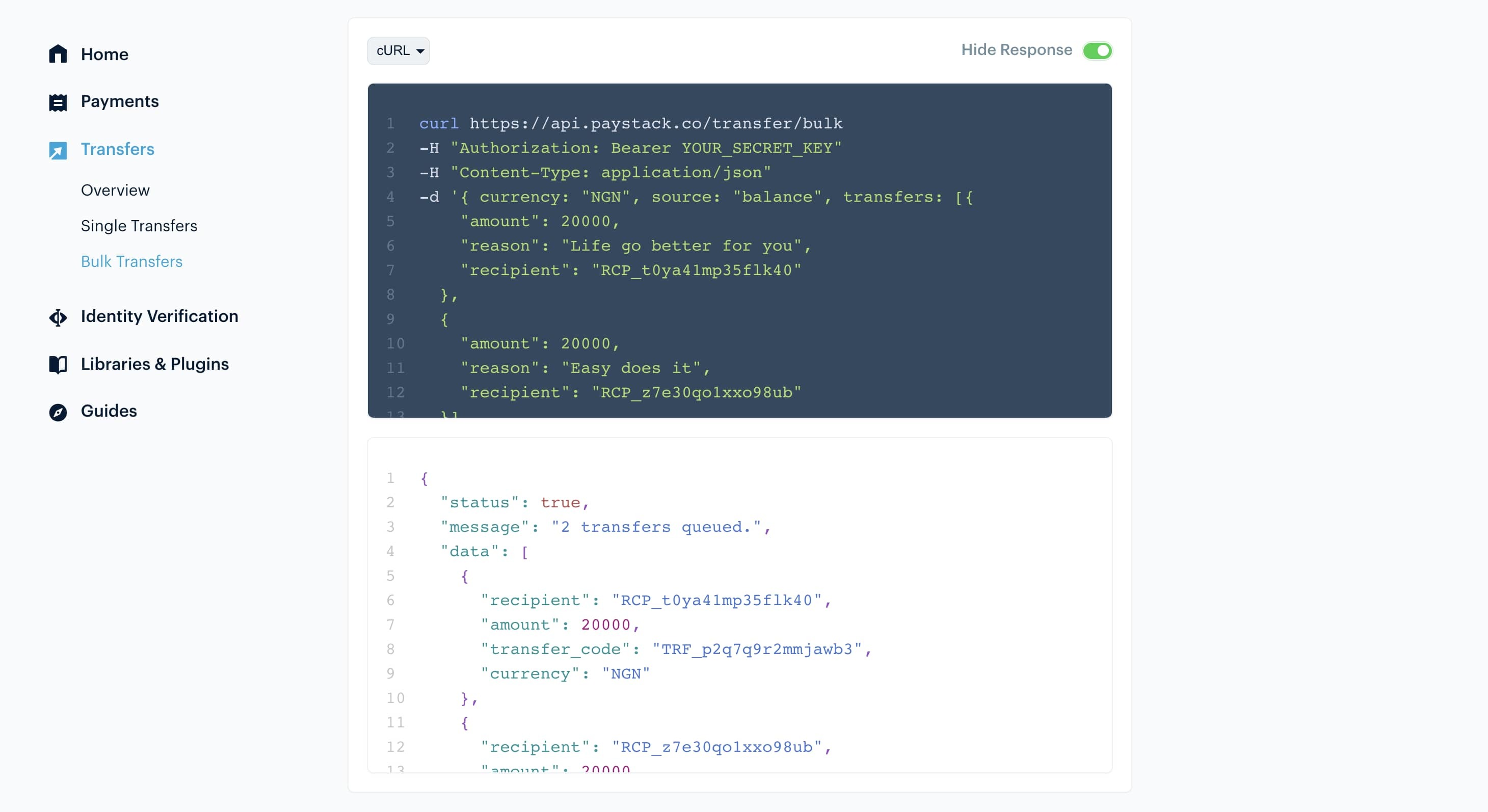 code snippets