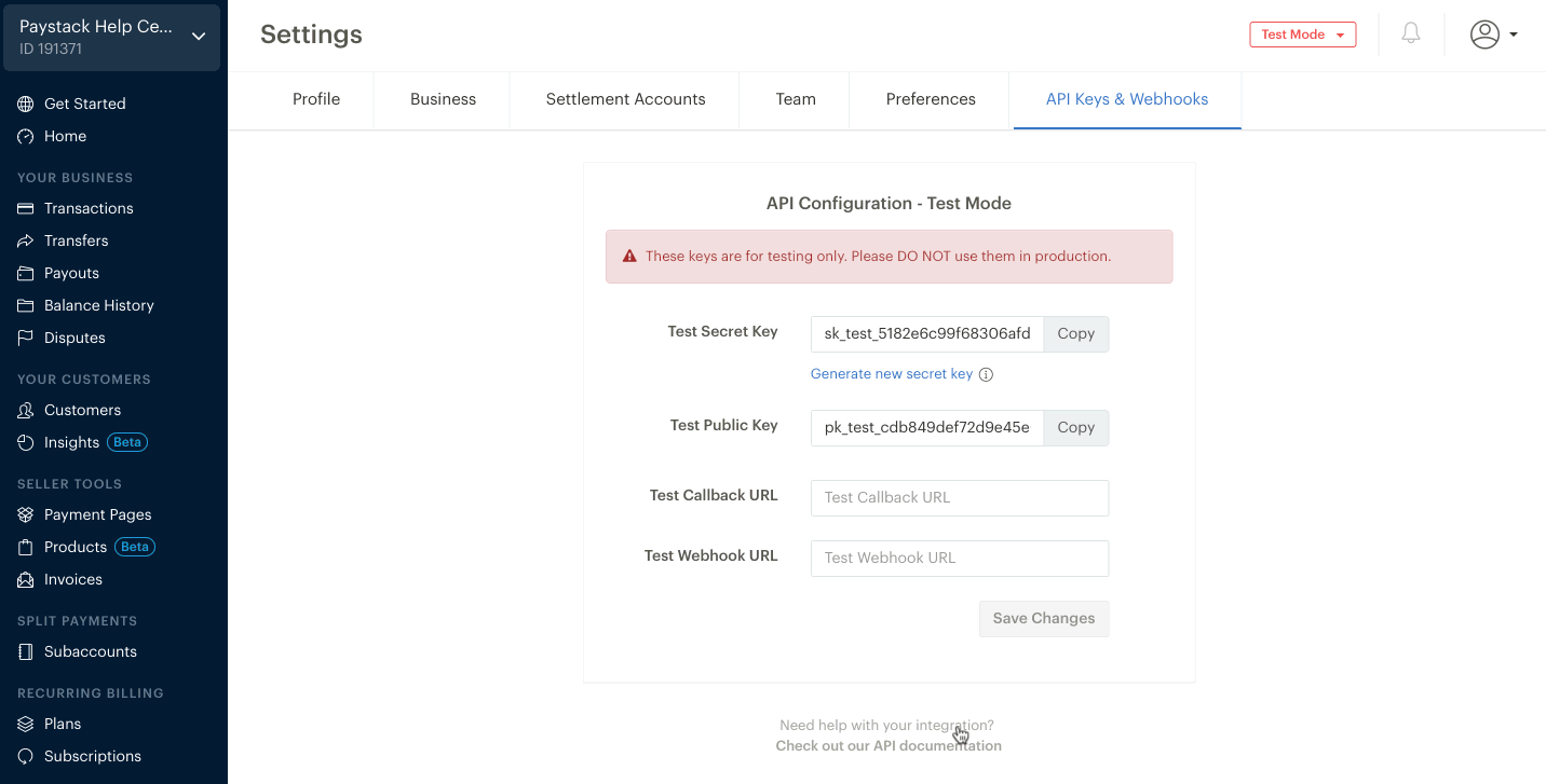 how to reset api key