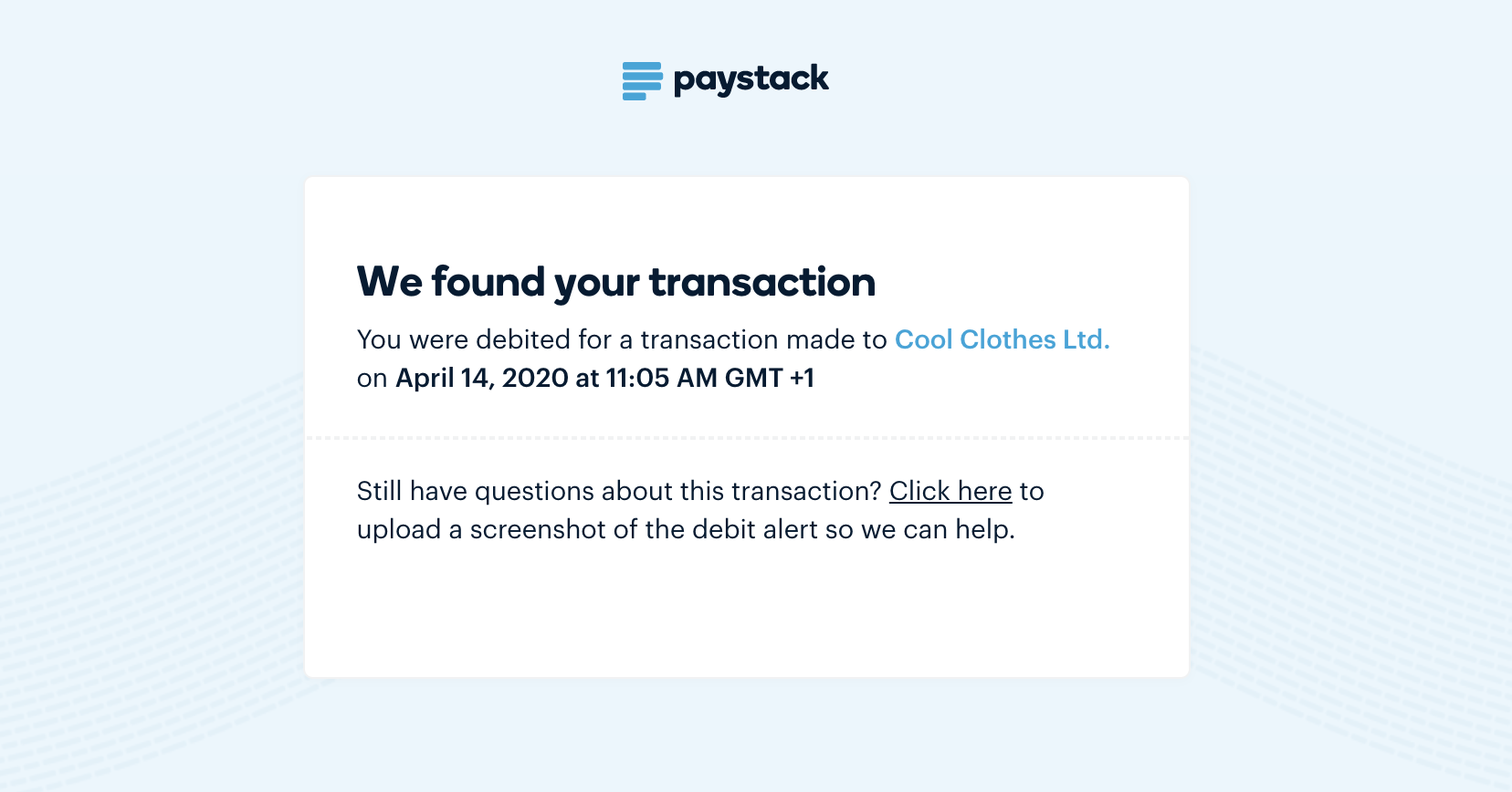 transaction found
