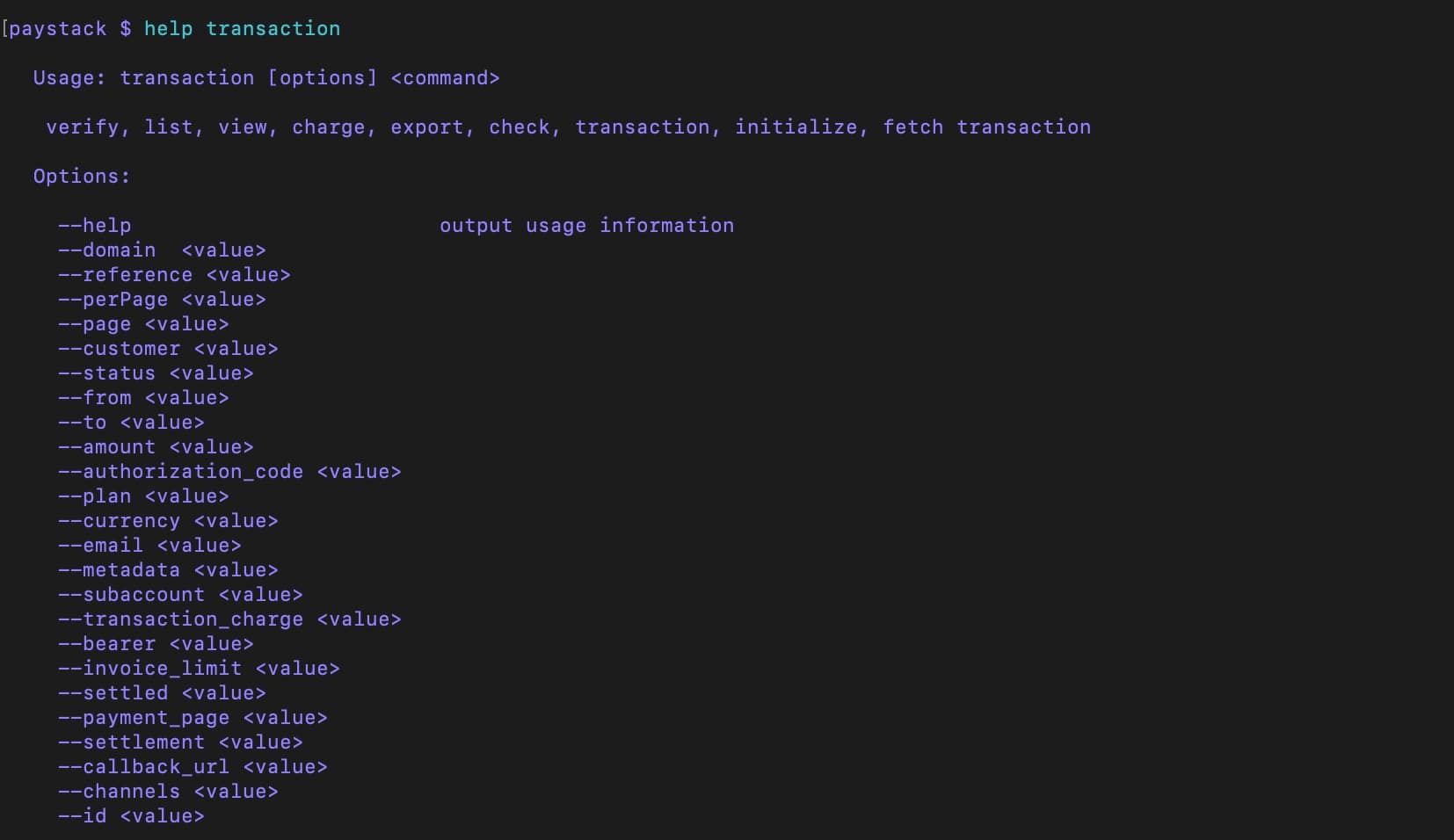CLI -  help
