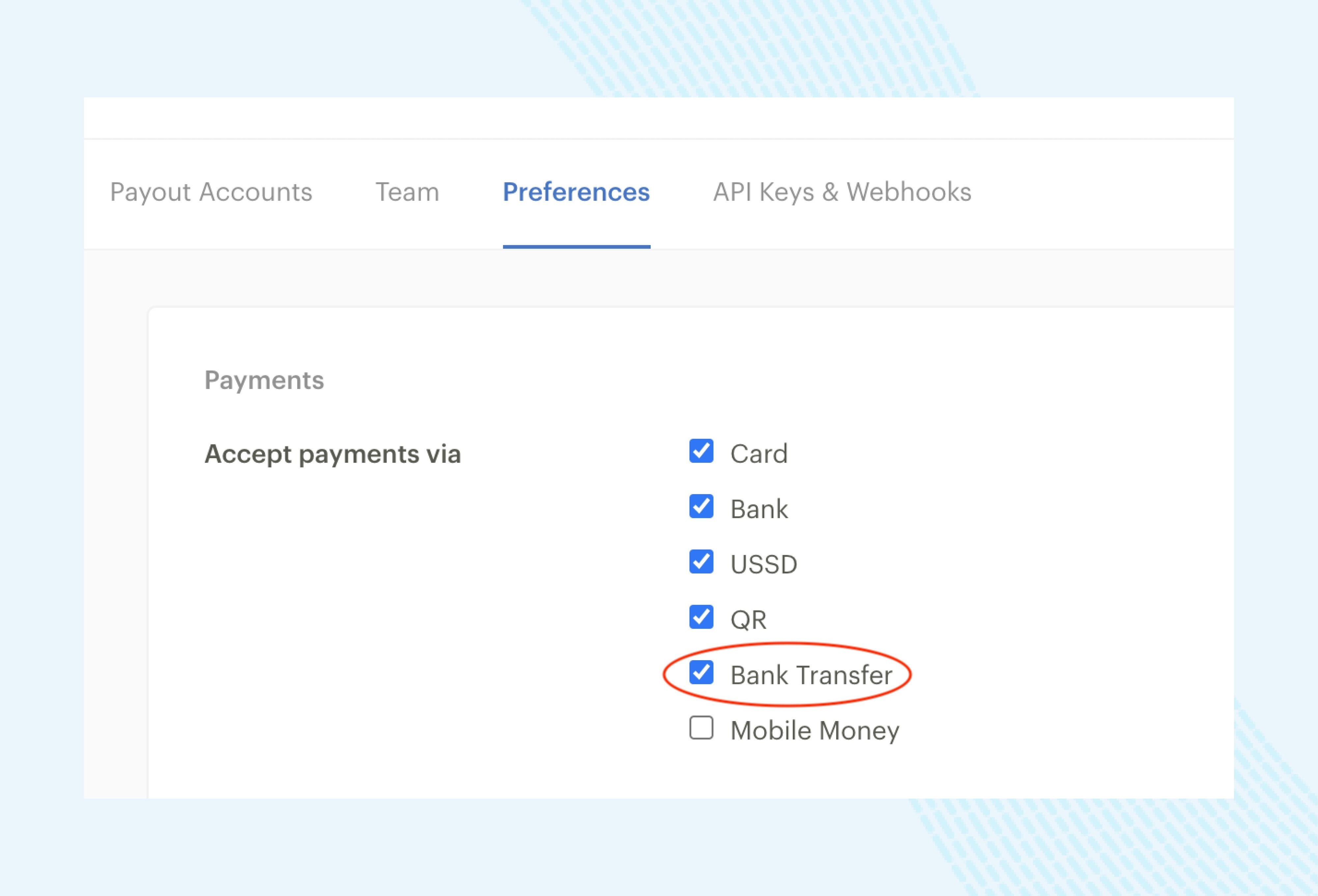pay with transfer